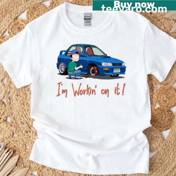 Anime-style cartoon Subaru Impreza T-shirt