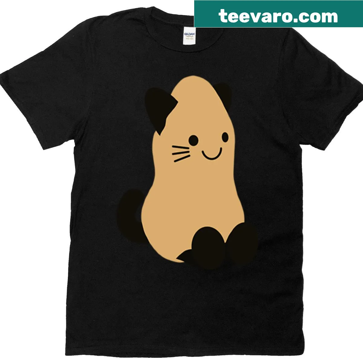 Adorable jelly peanut cat plushie t-shirt for cat lovers — on a men's t-shirt