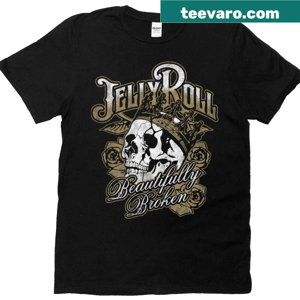 T-shirt featuring Jelly Roll's tour title and artistic motifs — on a men's t-shirt