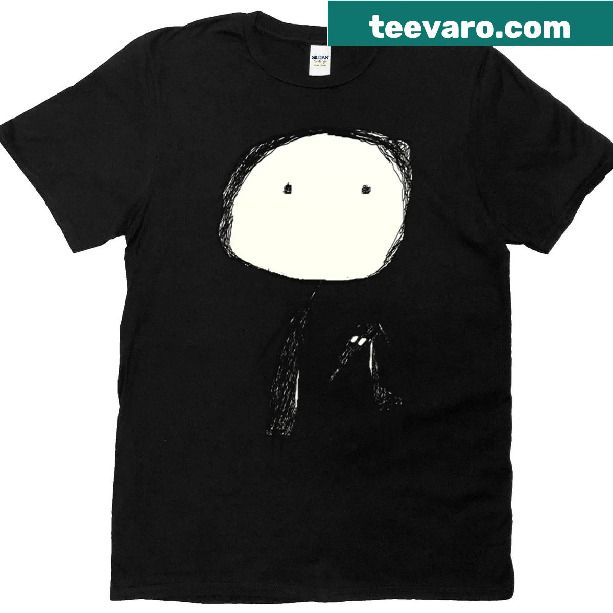 Oversized T-shirt featuring whimsical design of Jill and Jeff — on a men's t-shirt