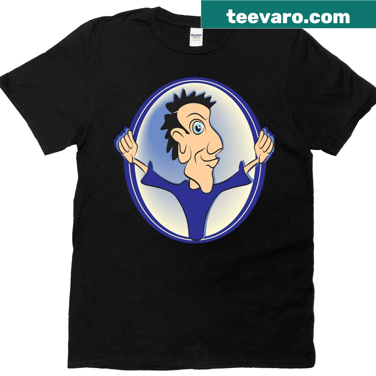 Cartoon character themed shirt with a humorous tagline — on a men's t-shirt