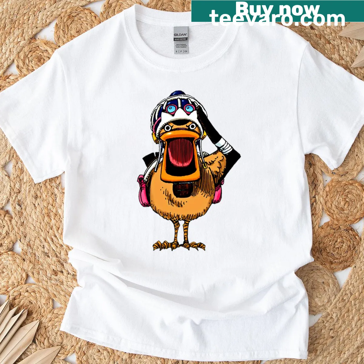Cute cartoon Karoo Vivi graphic t-shirt for kids — on a men's t-shirt