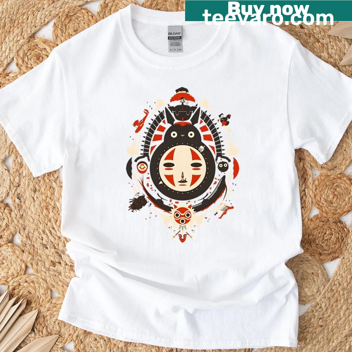Kawaii art girl flying with a dragon on a whimsical t-shirt — on a men's t-shirt