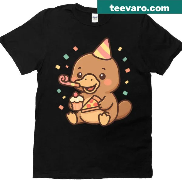 Kawaii platypus graphic birthday t-shirt