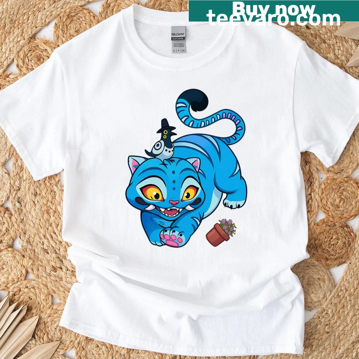 Illustrated Kpop Demon Hunter T-shirt featuring a fierce tiger design — on a men's t-shirt
