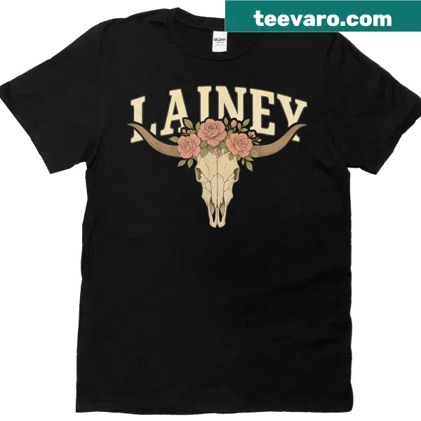 Custom name T-shirt featuring bull skull design