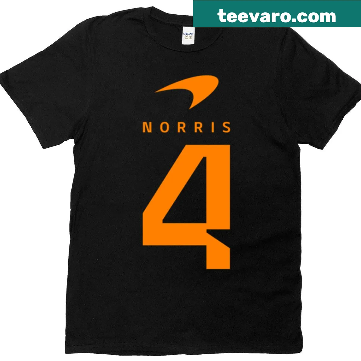 Illustration of Lando Norris with his racing number on a shirt — on a men's t-shirt