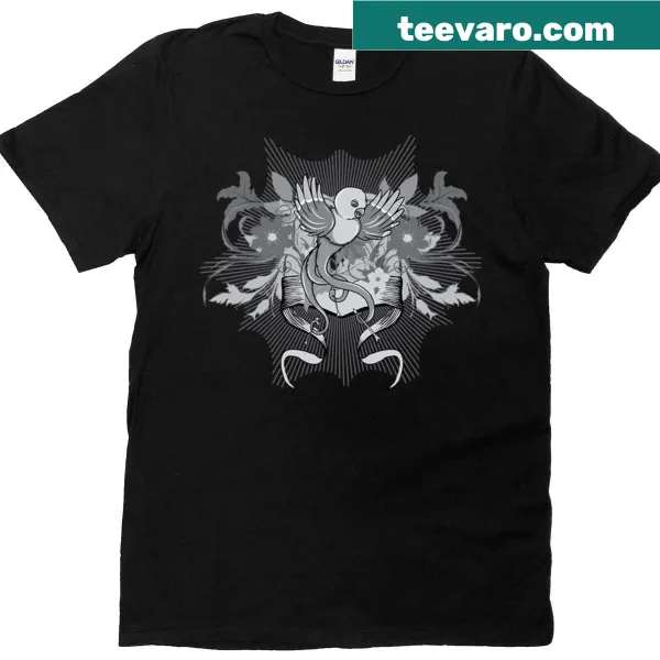 Illustration of a lovely bird on a casual T-shirt