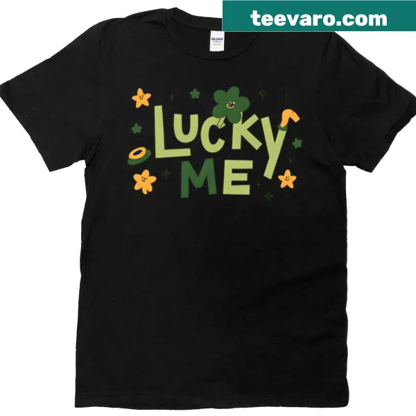 T-shirt with a clover and horseshoe graphic design