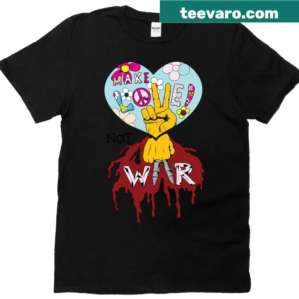 Make Love Not War T-shirt with bold playful typography