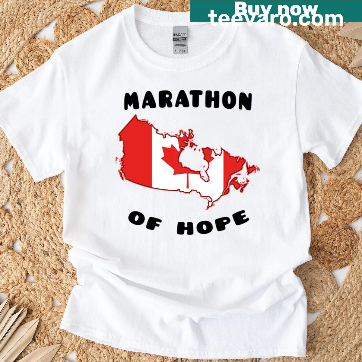 Graphic T-shirt celebrating marathon spirit with hope-themed design — on a men's t-shirt