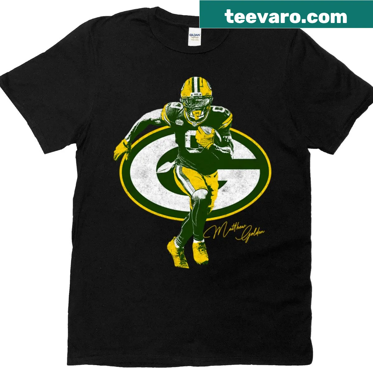 Illustration of Matthew Golden on a sporty t-shirt — on a men's t-shirt