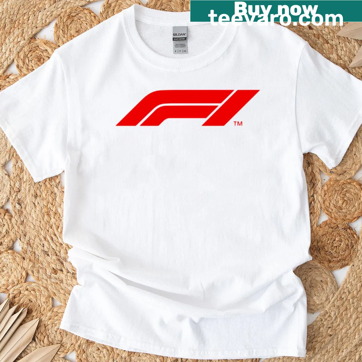 Illustrative T-shirt featuring dynamic motorsports racing graphic — on a men's t-shirt