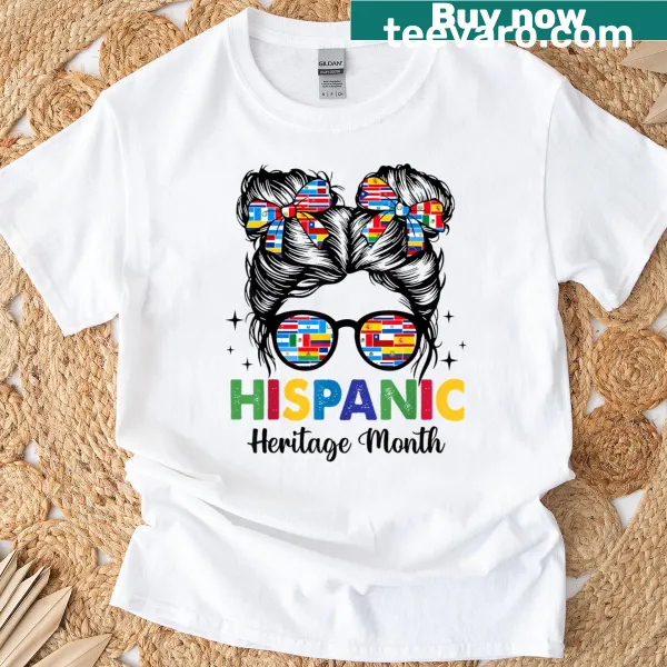 Celebratory typography for Hispanic Heritage Month on a T-shirt