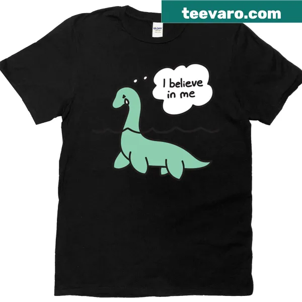 T-shirt featuring the phrase 'Nessie Believes In Nessie' with an illustration of the Loch Ness Monster.
