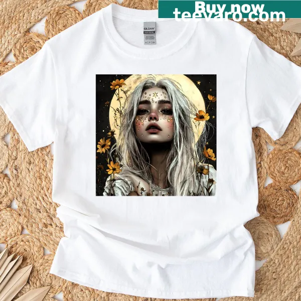 Aesthetic art t-shirt with the phrase never a child, forever a child