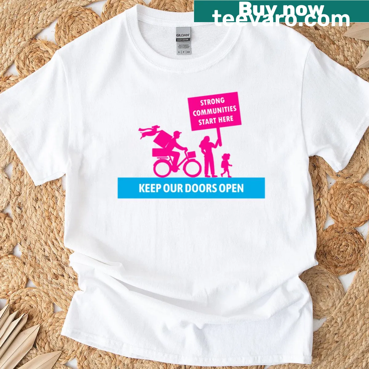 Minimalist text design on Nhvic Campaign T-shirt — on a men's t-shirt