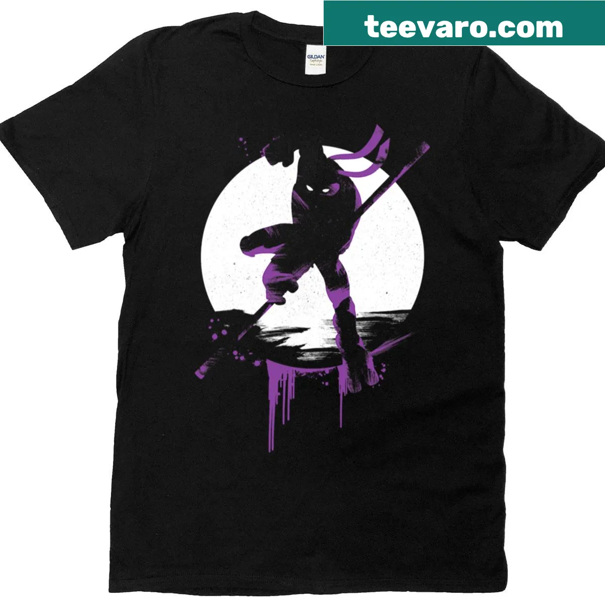 Illustrative T-shirt featuring a ninja in action. — on a men's t-shirt