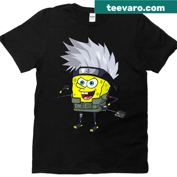 Cartoon ninja Spongebob graphic on a fun t-shirt design