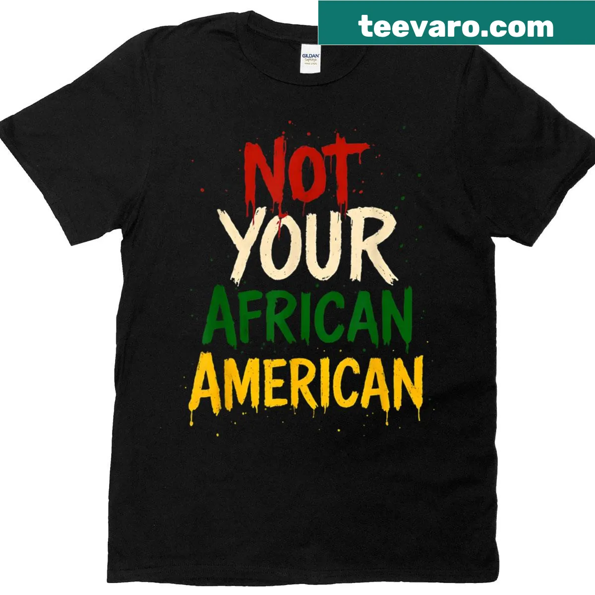 Bold statement graphic T-shirt about identity — on a men's t-shirt