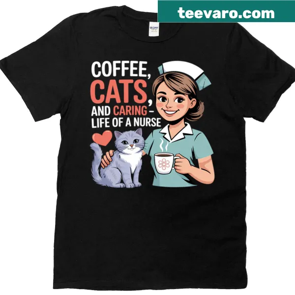 Nurse Cat Mom Yoga Lover T-shirt with playful typography
