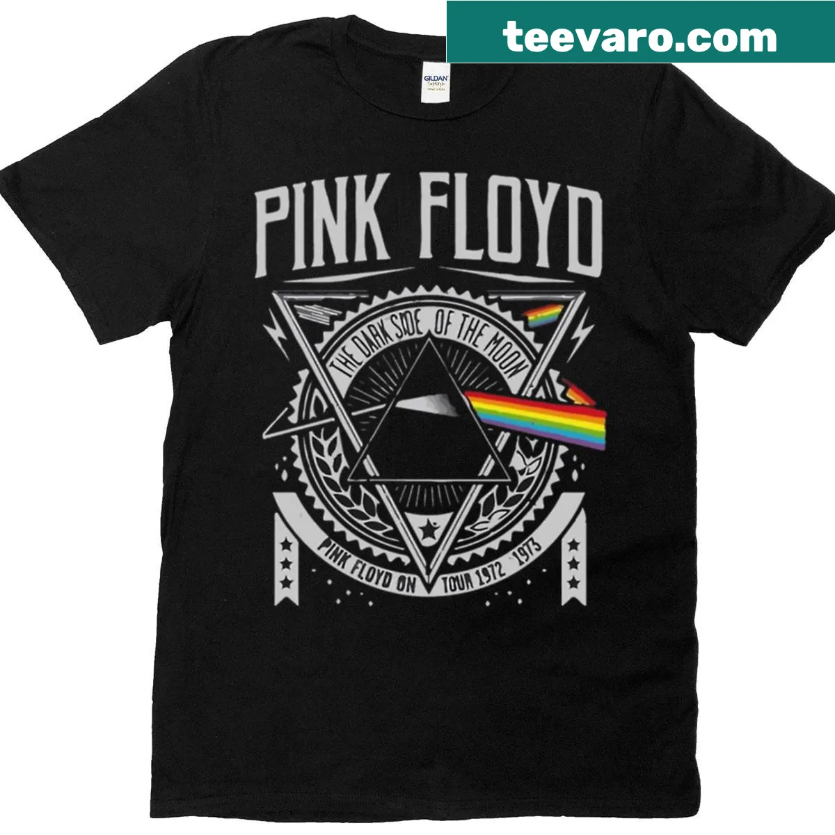 Vintage-style music tour T-shirt celebrating the year 1972. — on a men's t-shirt