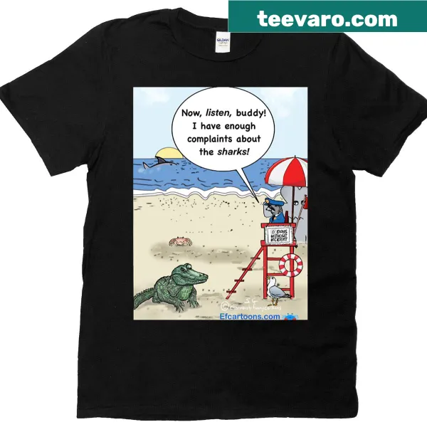 Illustrative T-shirt featuring an apex predator theme