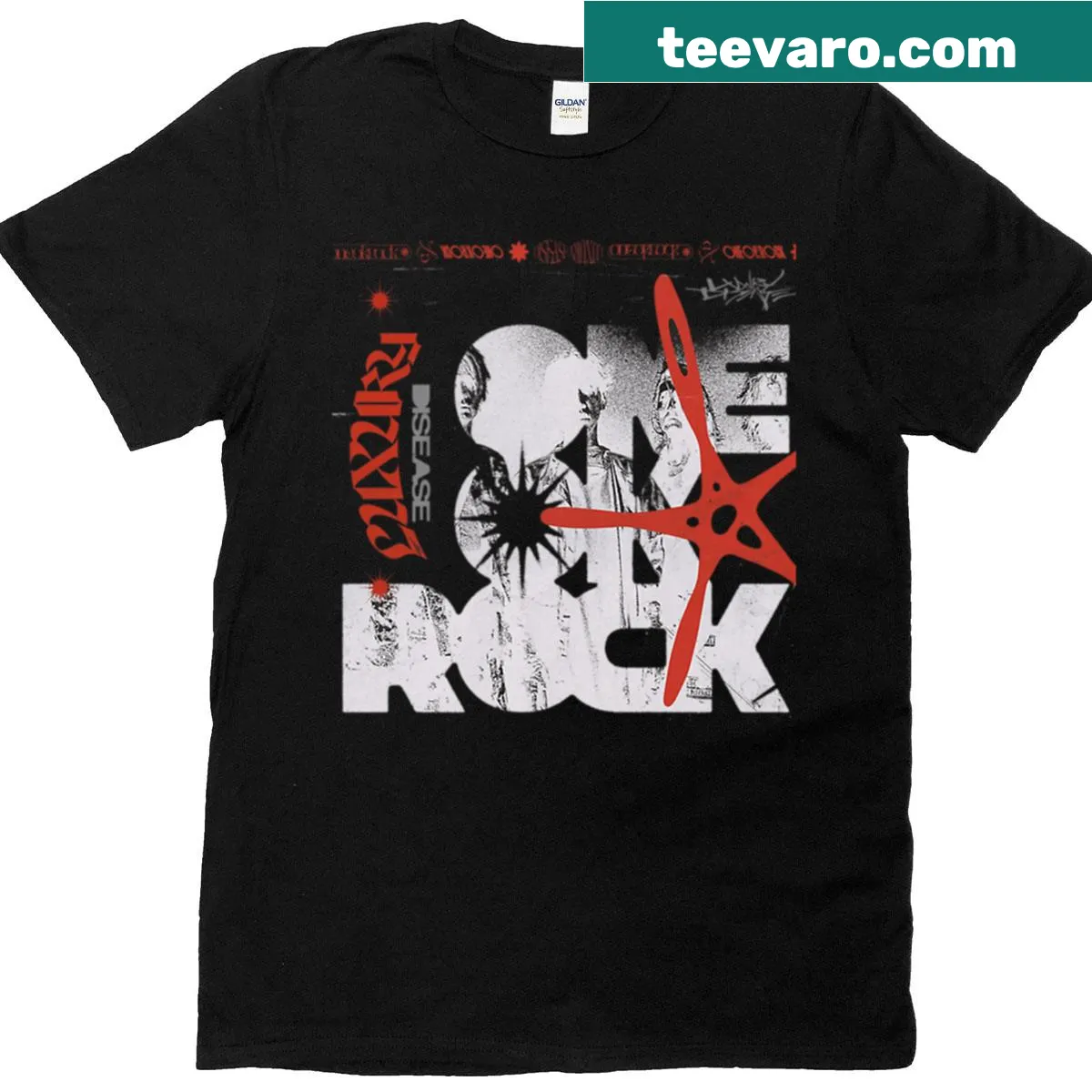 Minimalist One Ok Rock shirt with bold typography. — on a men's t-shirt