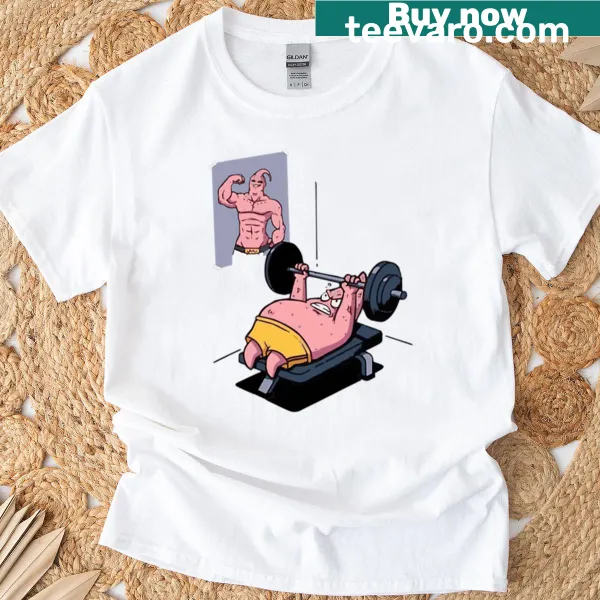 Playful gym t-shirt featuring Patrick Gym text for fitness enthusiasts