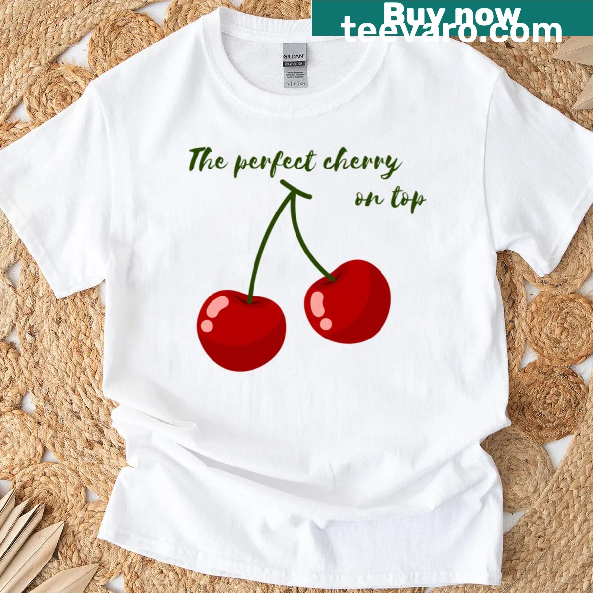 Whimsical T-shirt featuring a cherry on top of a sundae — on a men's t-shirt