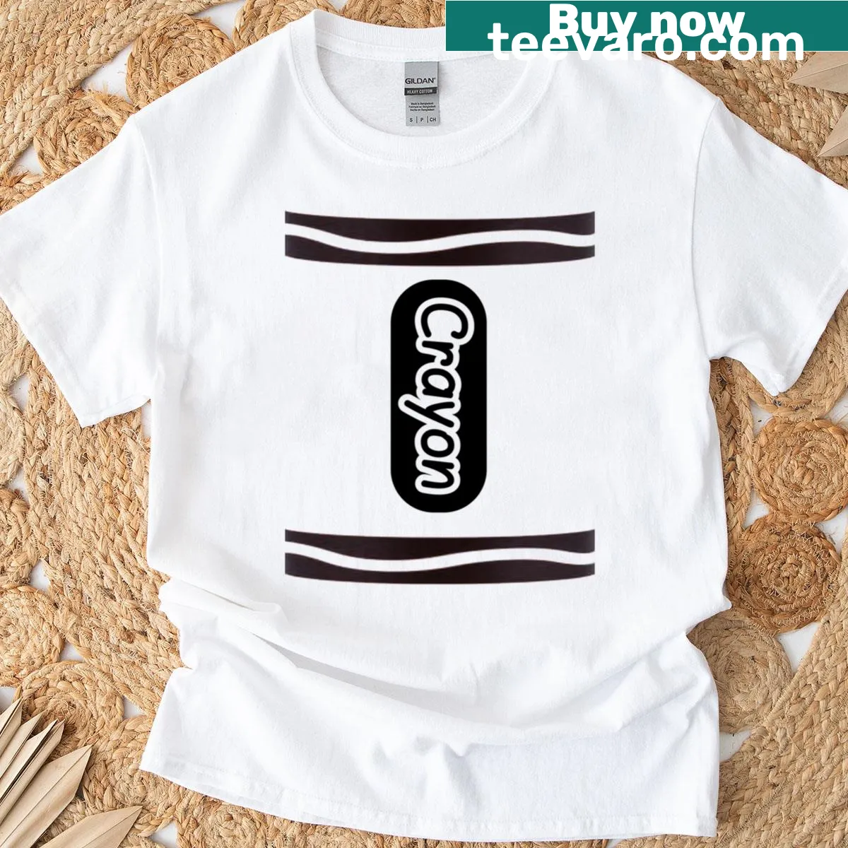 Cartoon crayon box design for Halloween shirt — on a men's t-shirt