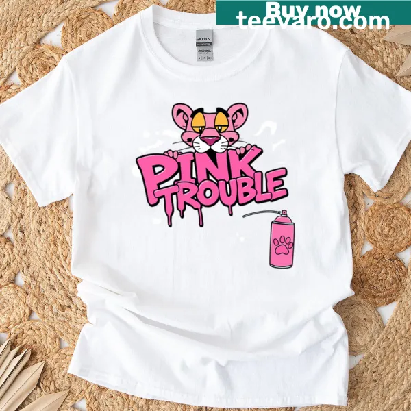 Graffiti-style T-shirt with a playful cartoon panther design