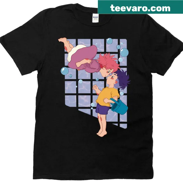 T-shirt featuring Ponyo and Sasuke from animated film