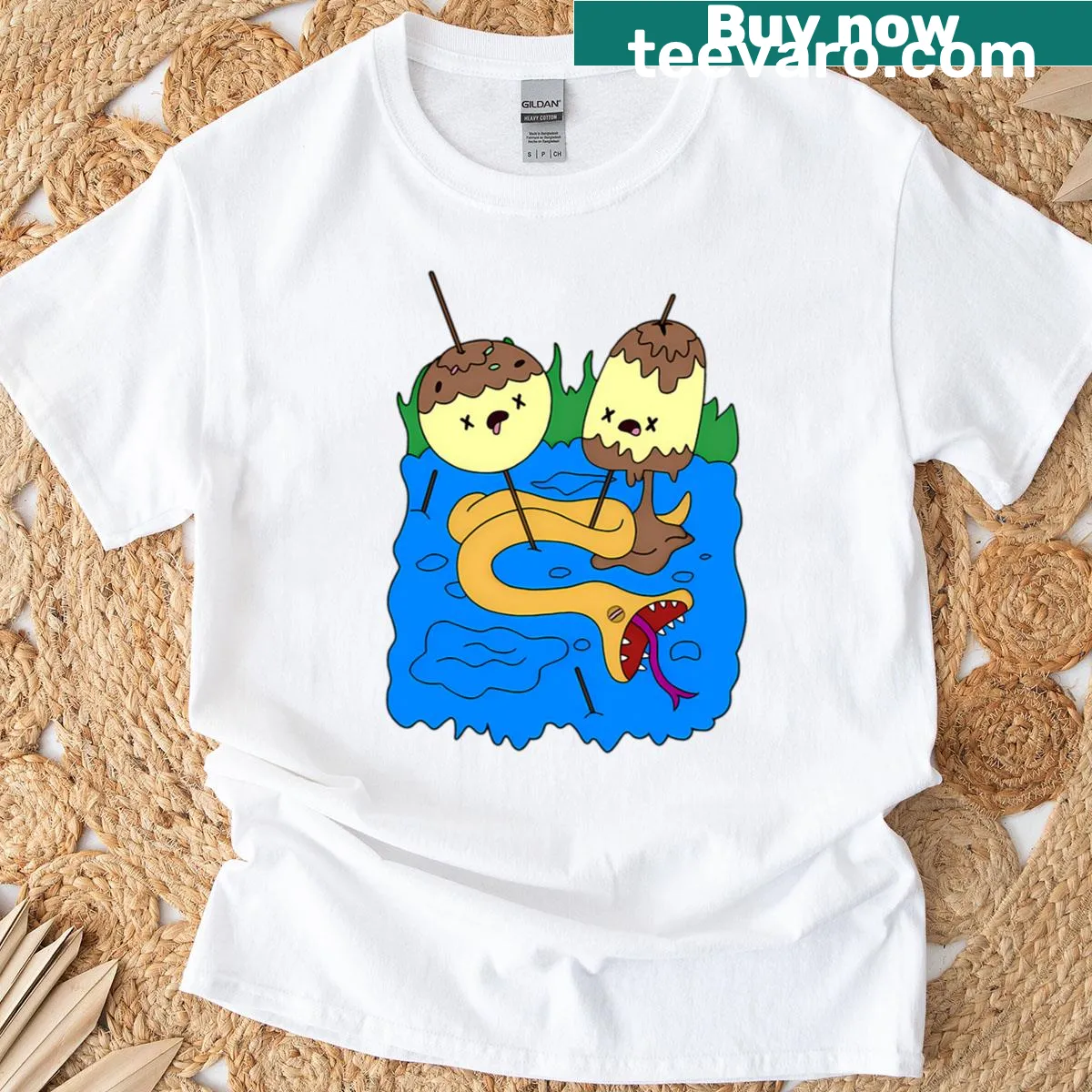 Illustration of Princess Bubblegum and Marceline's rock band — on a men's t-shirt