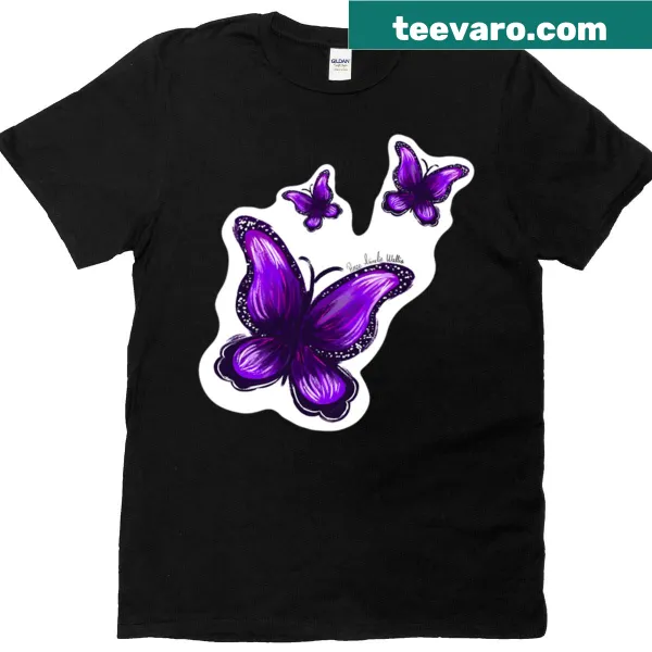Illustration of delicate butterflies on a t-shirt
