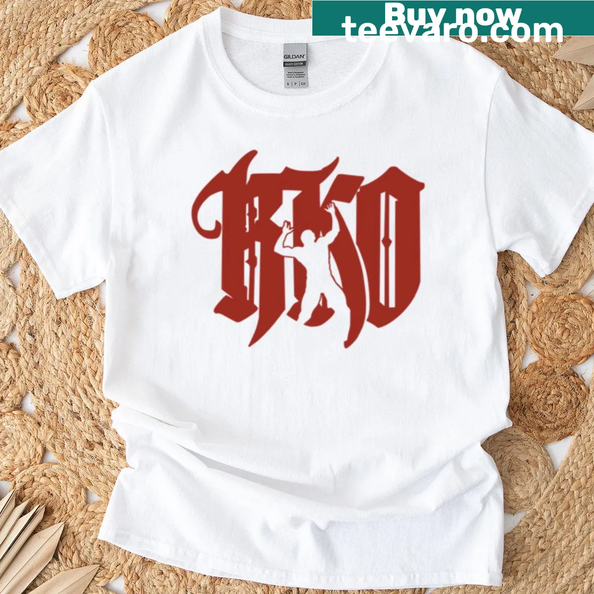 Text T-shirt with 'RKO' referencing Randy Orton — on a men's t-shirt