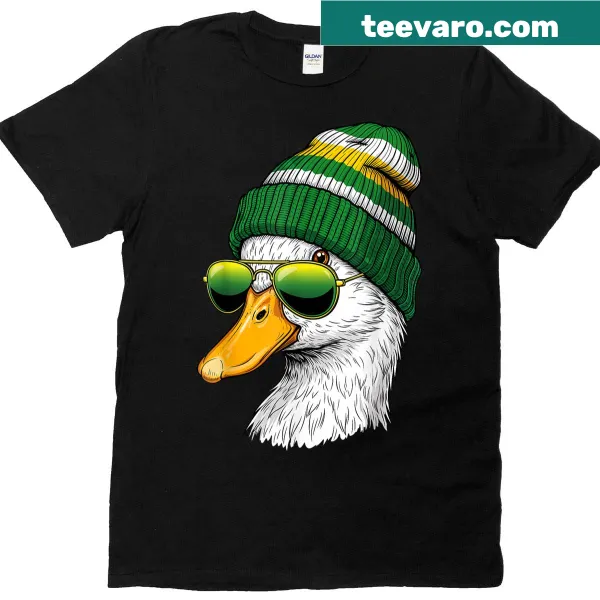 Retro cartoon duck t-shirt for kids and adults, playful design
