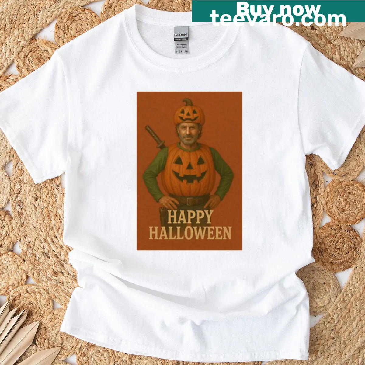T-shirt featuring design inspired by Rick Grimes character — on a men's t-shirt