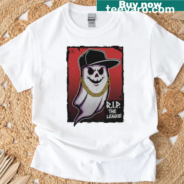 90s style tee with a ghost and retro fantasy football graphics