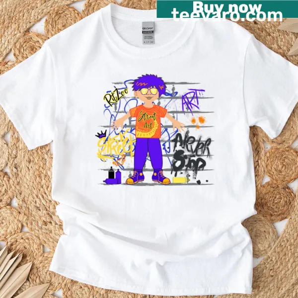 Street art inspired graphic on Ritzoo T-shirt