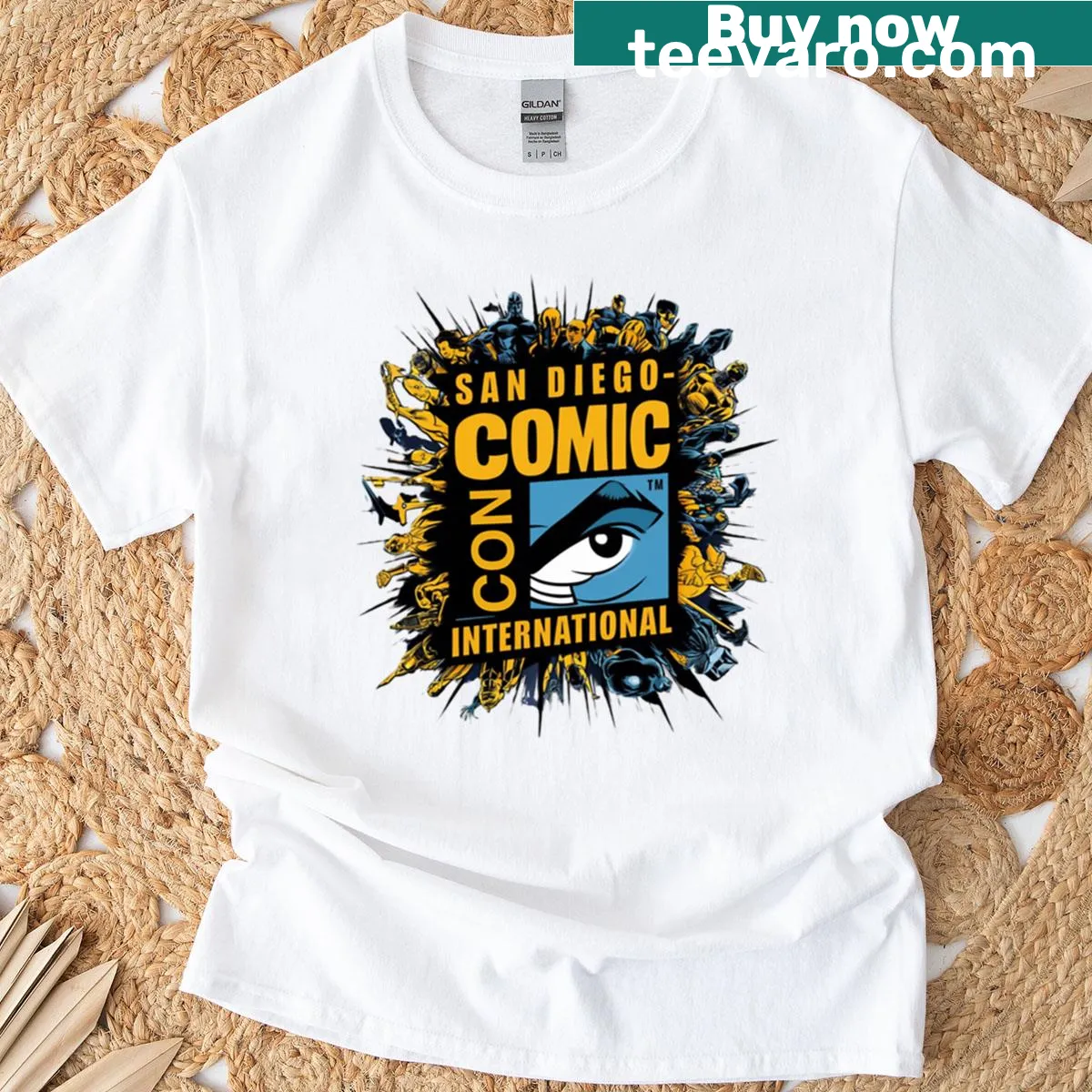 Graphic inspired by San Diego Comic International Event — on a men's t-shirt