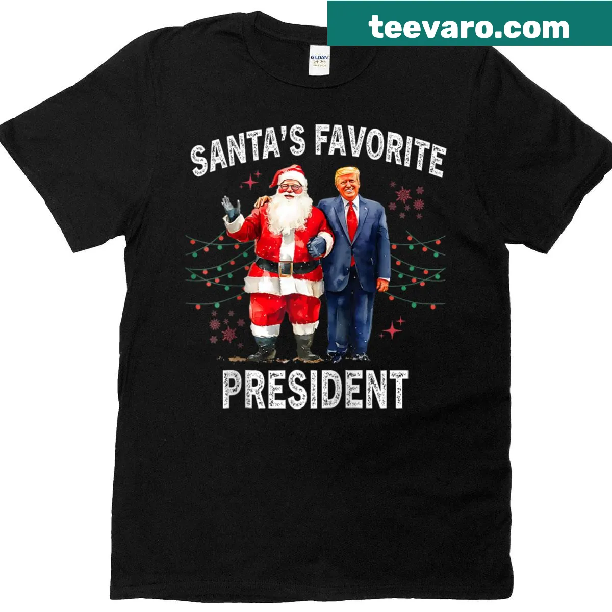 Raglan baseball tee with humorous Santa's Favorite President text — on a men's t-shirt