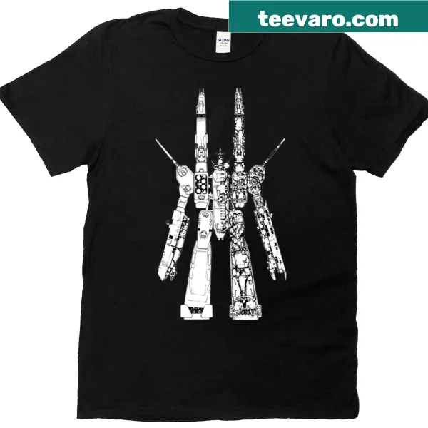 Minimalist Macross silhouette T-shirt for sci-fi fans