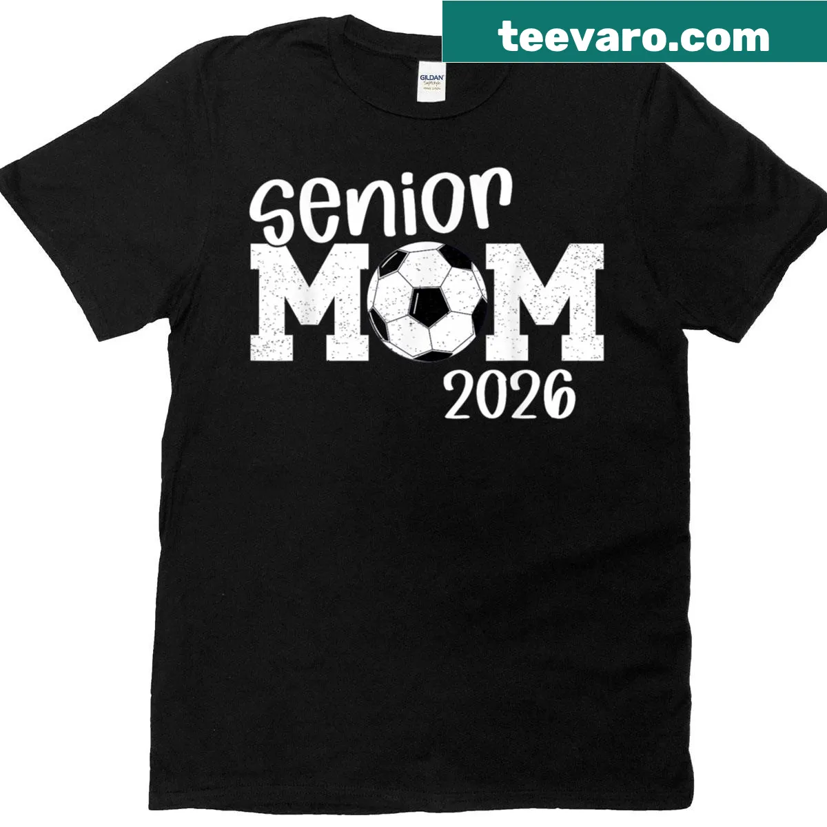 Soccer Mom t-shirt with 2026 senior player text — on a men's t-shirt