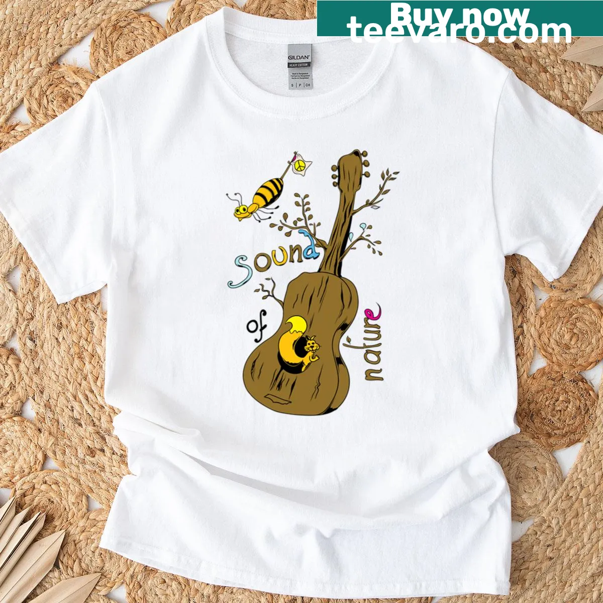 Nature-themed t-shirt highlighting the sounds of nature — on a men's t-shirt