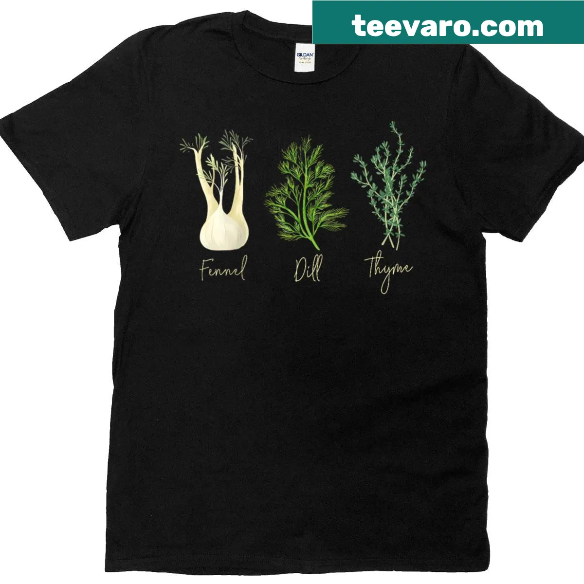 Herb-themed typography design raglan baseball tee — on a men's t-shirt