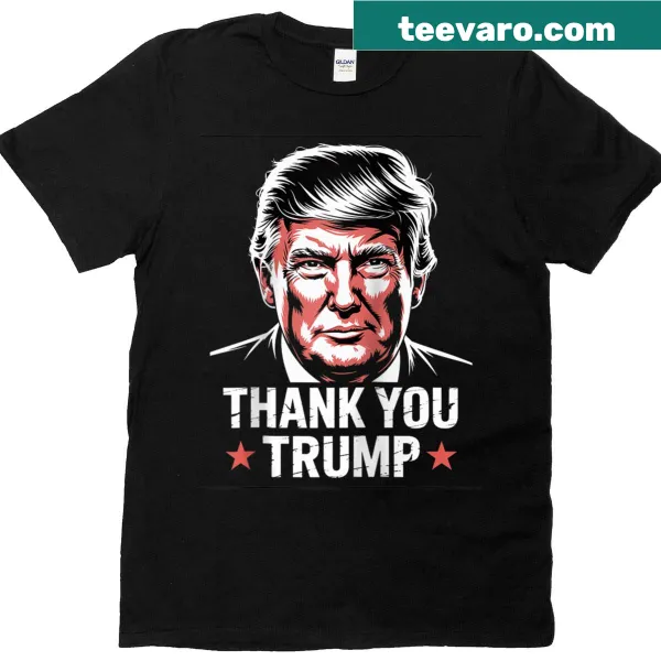 Retro-style raglan tee with 'Thank You Trump President Cool' text.
