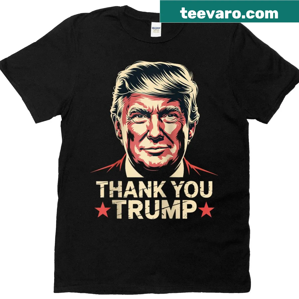 Baseball tee featuring a 'Thank You Trump' message — on a men's t-shirt