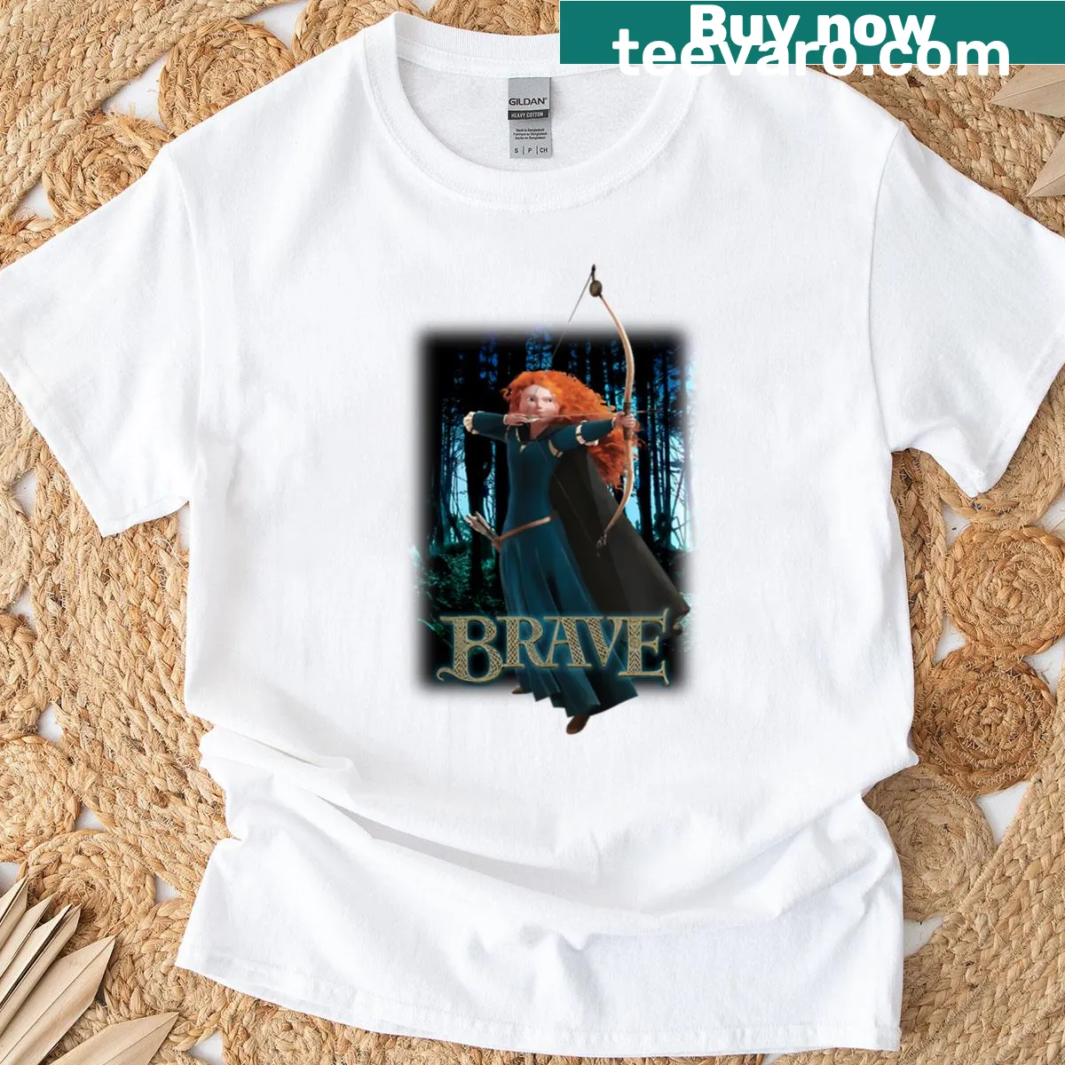 Inspirational T-shirt featuring the word 'Brave' in bold typography — on a men's t-shirt