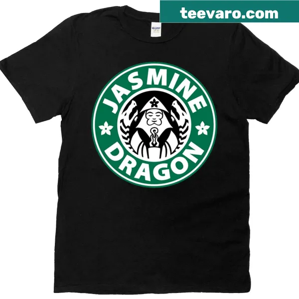 Fantasy-themed t-shirt featuring a whimsical Jasmine Dragon illustration